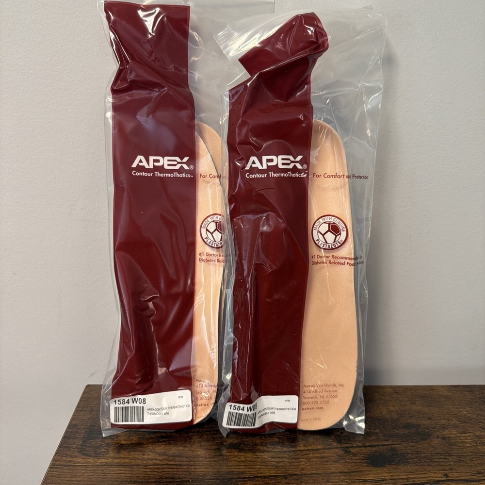 2-Pair Apex Contour Diabetes/Arthritis Thermothotic Inserts/Insoles Women Sz 8
